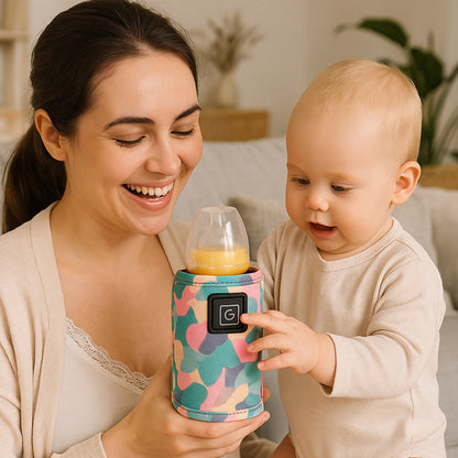 Chauffe biberon portable utilisé par maman à la maison pour chauffer le lait de bébé