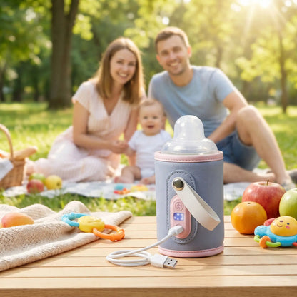 Chauffe-biberon rechargeable compact et léger conçu pour les parents actifs et sortie agréable