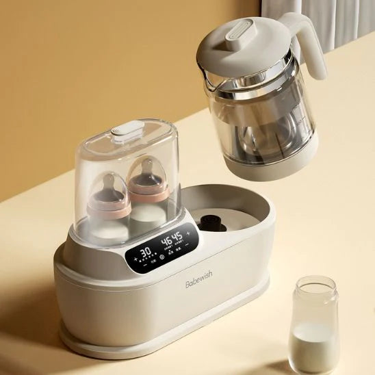 chauffe biberon rechargeable moderne avec écran digital pour préparer le lait de bébé rapidement