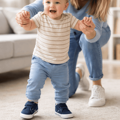 Chaussure bébé garçon bleu parfaites pour les premiers pas confortables