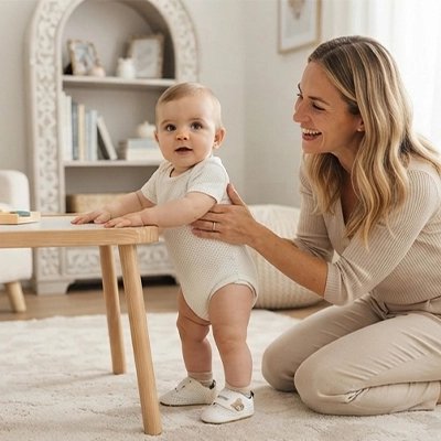 Chaussure bébé avec semelle antidérapante