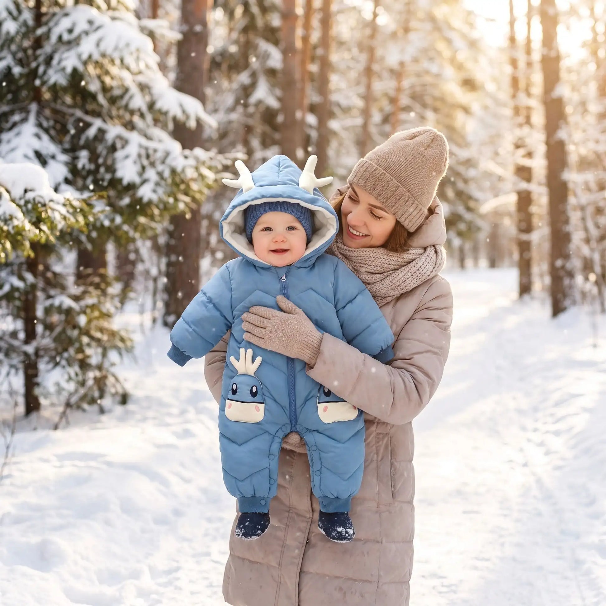 Combi pilote bébé garçon verte idéale pour les balades d'hiver
