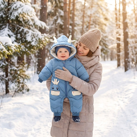 Combi pilote bébé garçon verte idéale pour les balades d'hiver