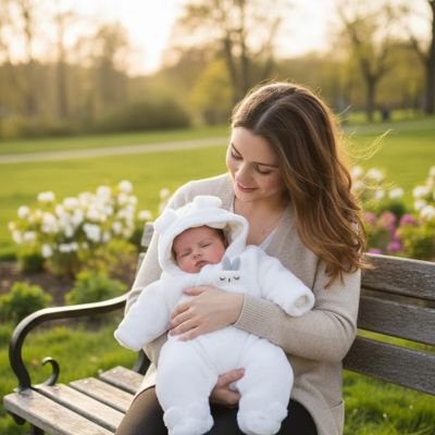 Combinaison bébé - combinaison à capuche oreilles de lapin douce et chaude
