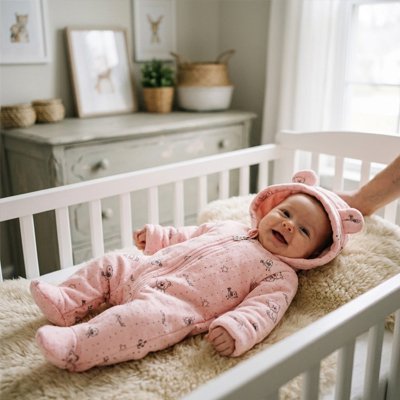 Combinaison bébé fille motif ours chaude et confortable pour les sorties