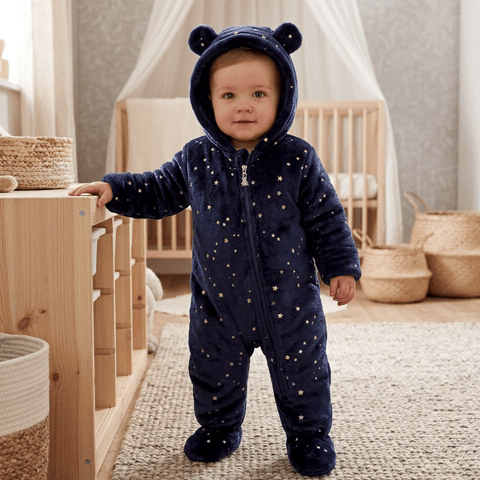 Combinaison bebe mixte garçon fille en velours chaud et confortable