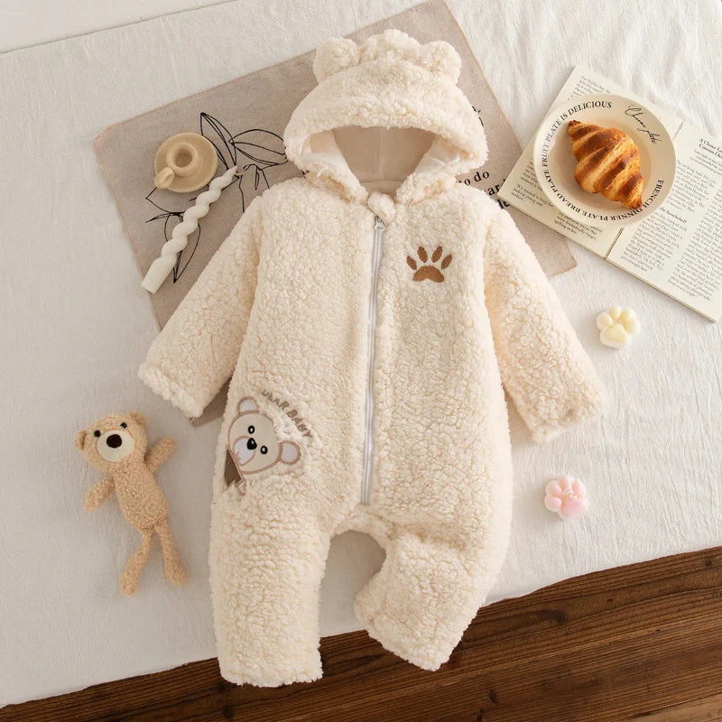 Combinaison bébé hiver blanc douce cheveux mouton