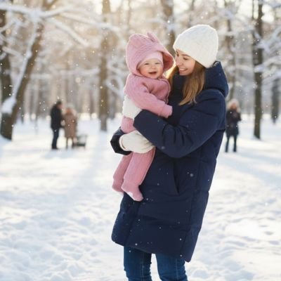Combinaison bebe hiver rose neige – capuche avec oreilles décoratives