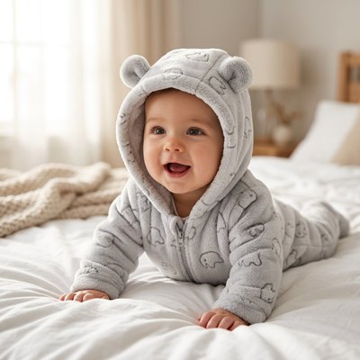 Combinaison bebe unisexe style ourson confortable et élégante avec motif étoiles