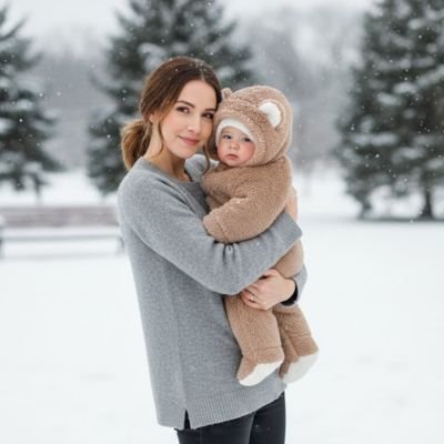  Combinaison hiver bebe marron en polaire confortable pour fille et garçon