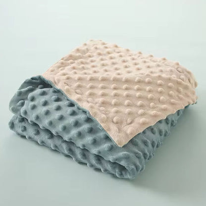 Couverture bébé douce et chaude, bleu et jaune, confort optimal