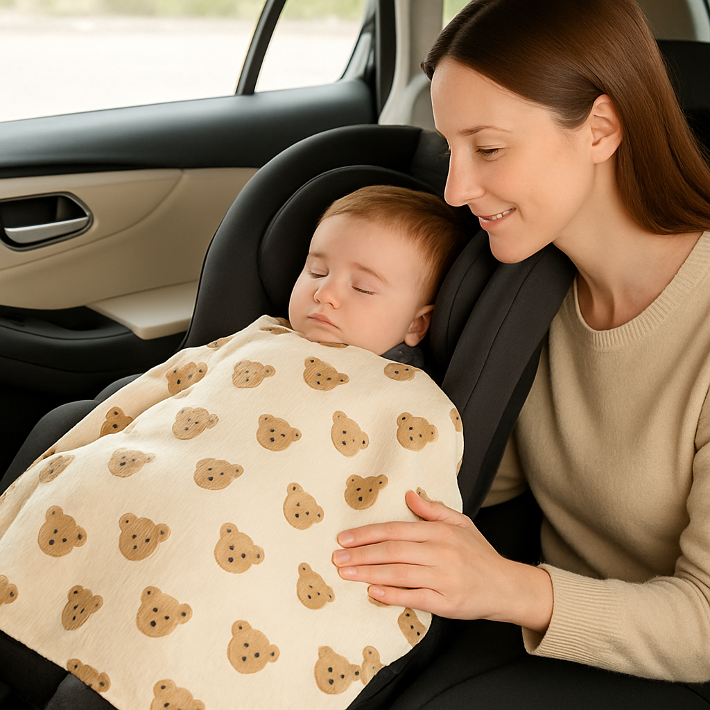 Couverture bébé enveloppante idéale pour siège auto douce et confortable pour les sorties