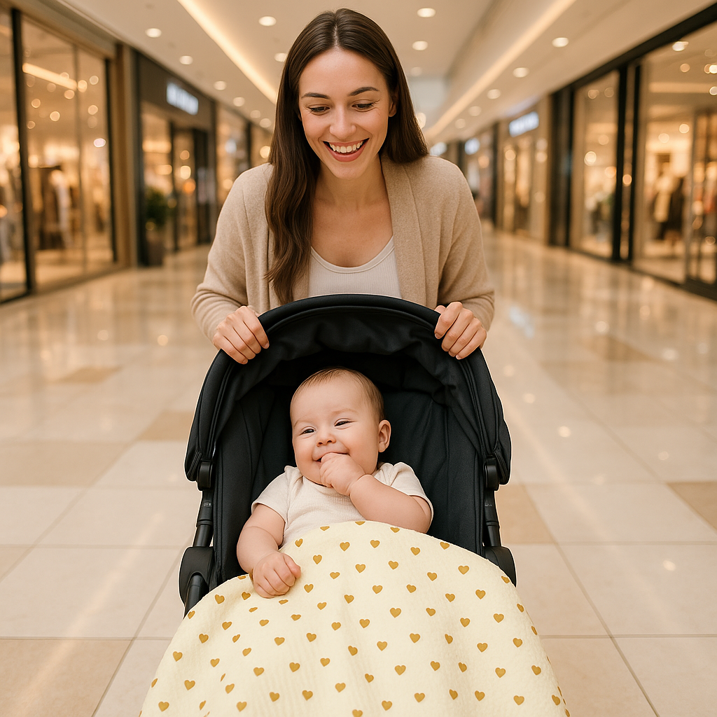 Couverture de poussette bébé amusante, idéale pour les sorties avec maman, douceur et confort assurés