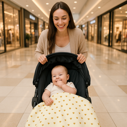 Couverture de poussette bébé amusante, idéale pour les sorties avec maman, douceur et confort assurés