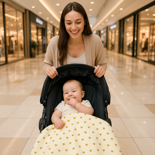 Couverture de poussette bébé amusante, idéale pour les sorties avec maman, douceur et confort assurés