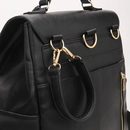 Sac a langer luxe en cuir porte sur le dos bretelles rembourrées confortable pour sorties bébé
