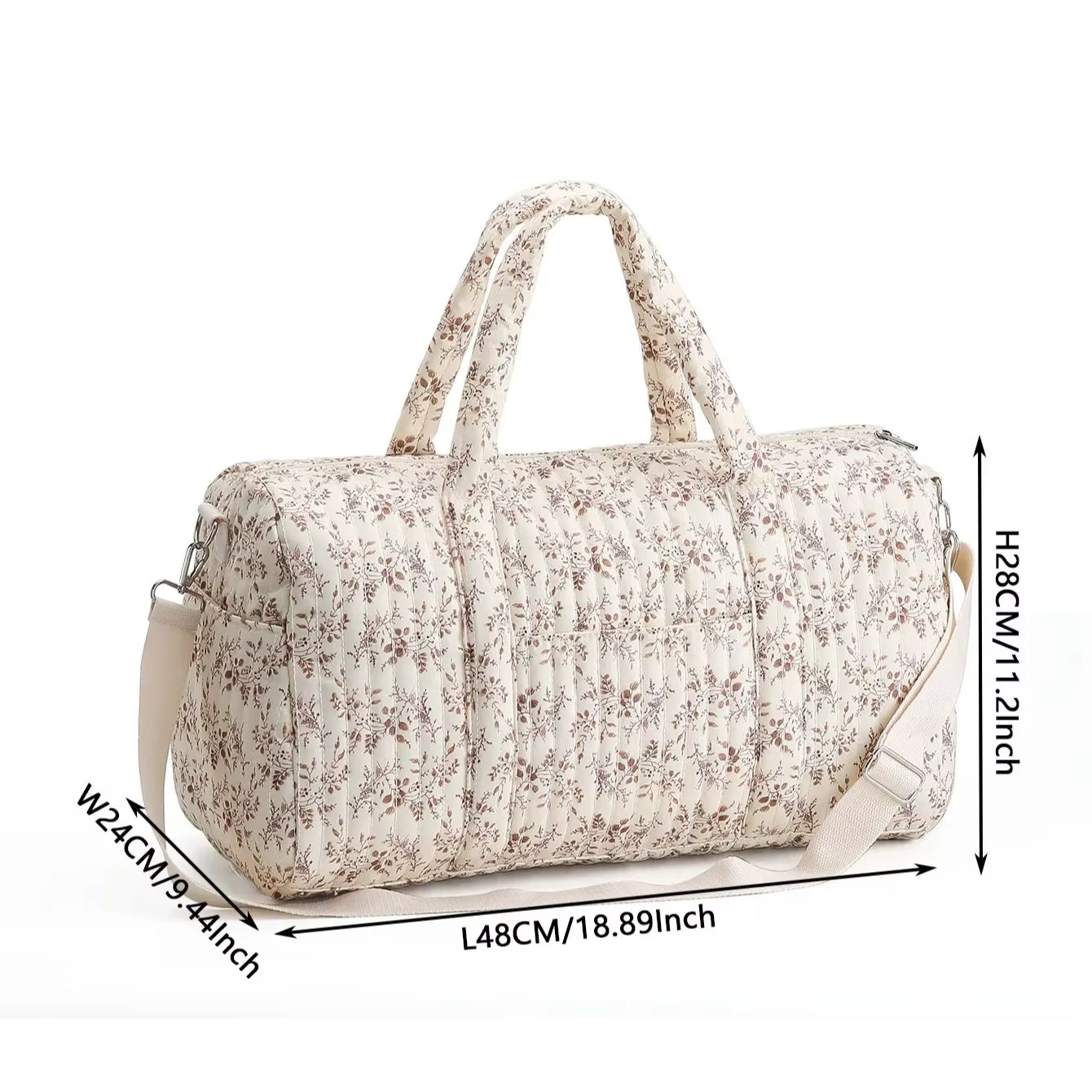 Sac a langer bebe luxe motif fleurs grande capacité organisé pour sorties et voyages avec bébé