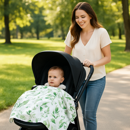 Couverture bébé polaire double face à motif fleuri, douce et réversible pour un confort optimal