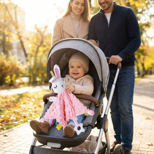 doudou bebe lapin fille doux et amusant idéal pour les balades en poussette