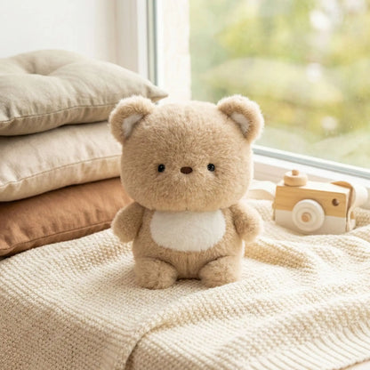 Doudou ours élégant pour bébé, peluche mignonne et douce pour câlins et réconfort