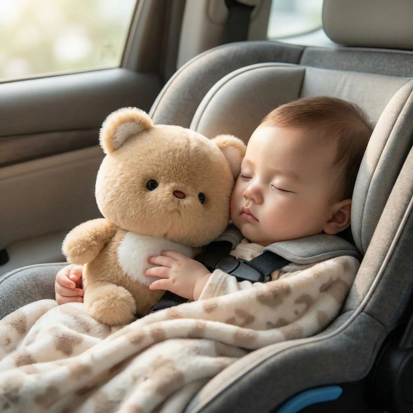 Doudou ours pour bébé, compagnon doux pour un trajet en voiture apaisant et confortable
