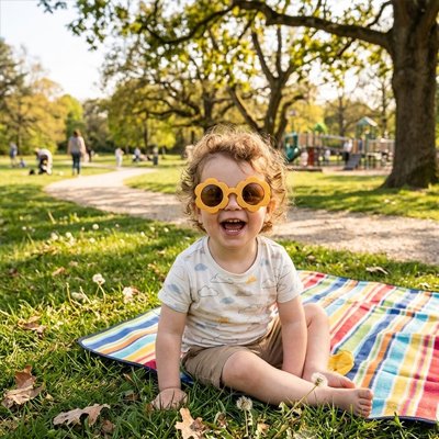 Lunette de soleil bébé jaune au style adorable et protection UV400