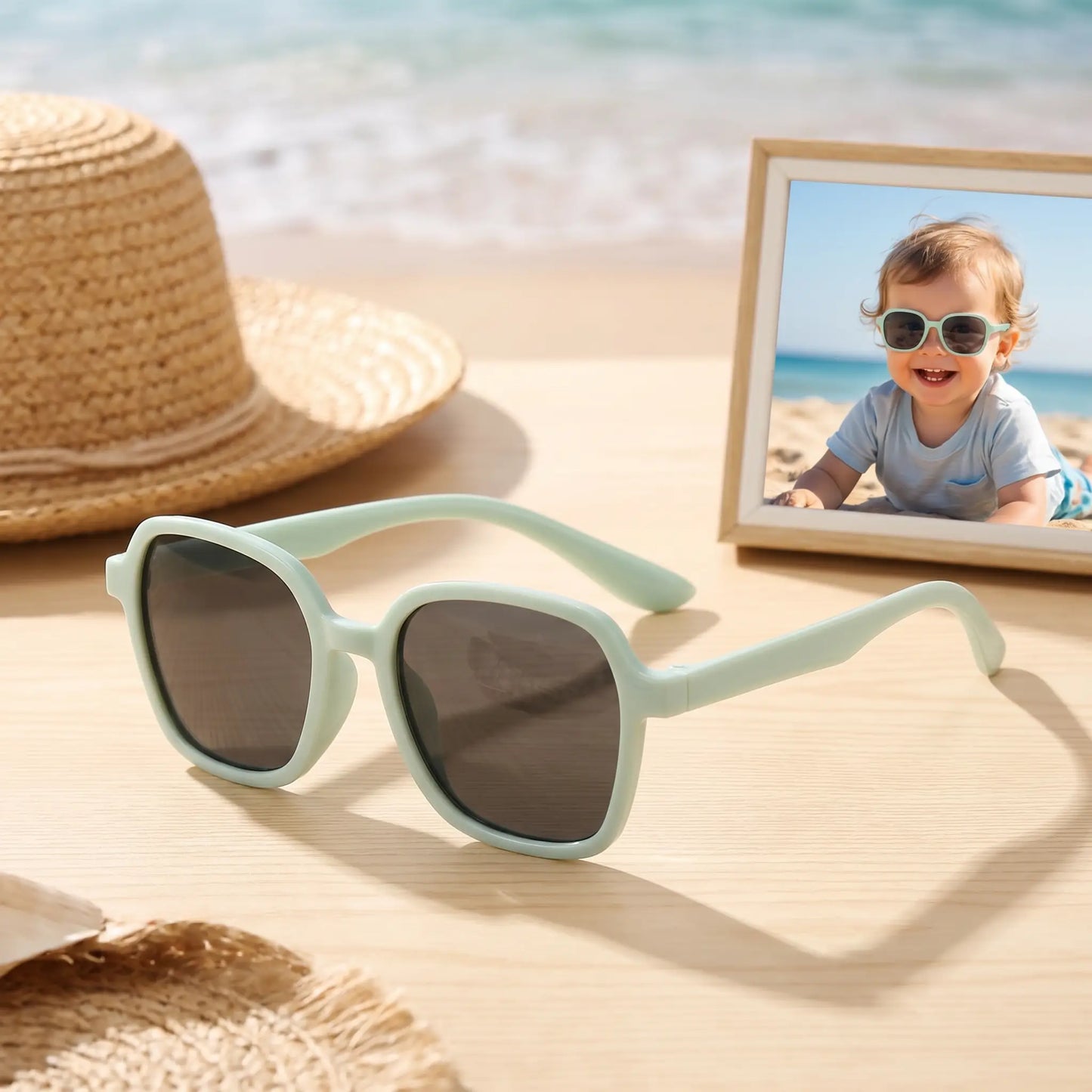 Lunette de soleil enfant bleu tendance idéale pour l’été et les vacances