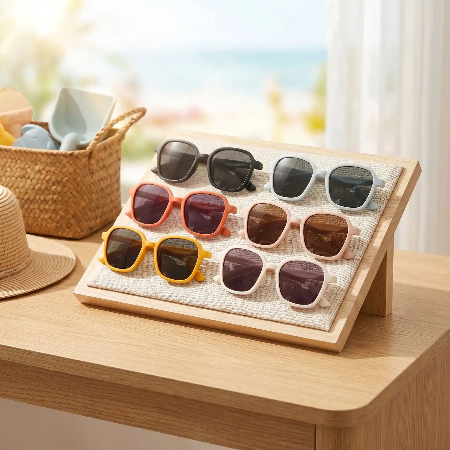 Lunette de soleil enfant  au style urbain moderne pour filles et garçons en plusieurs couleurs