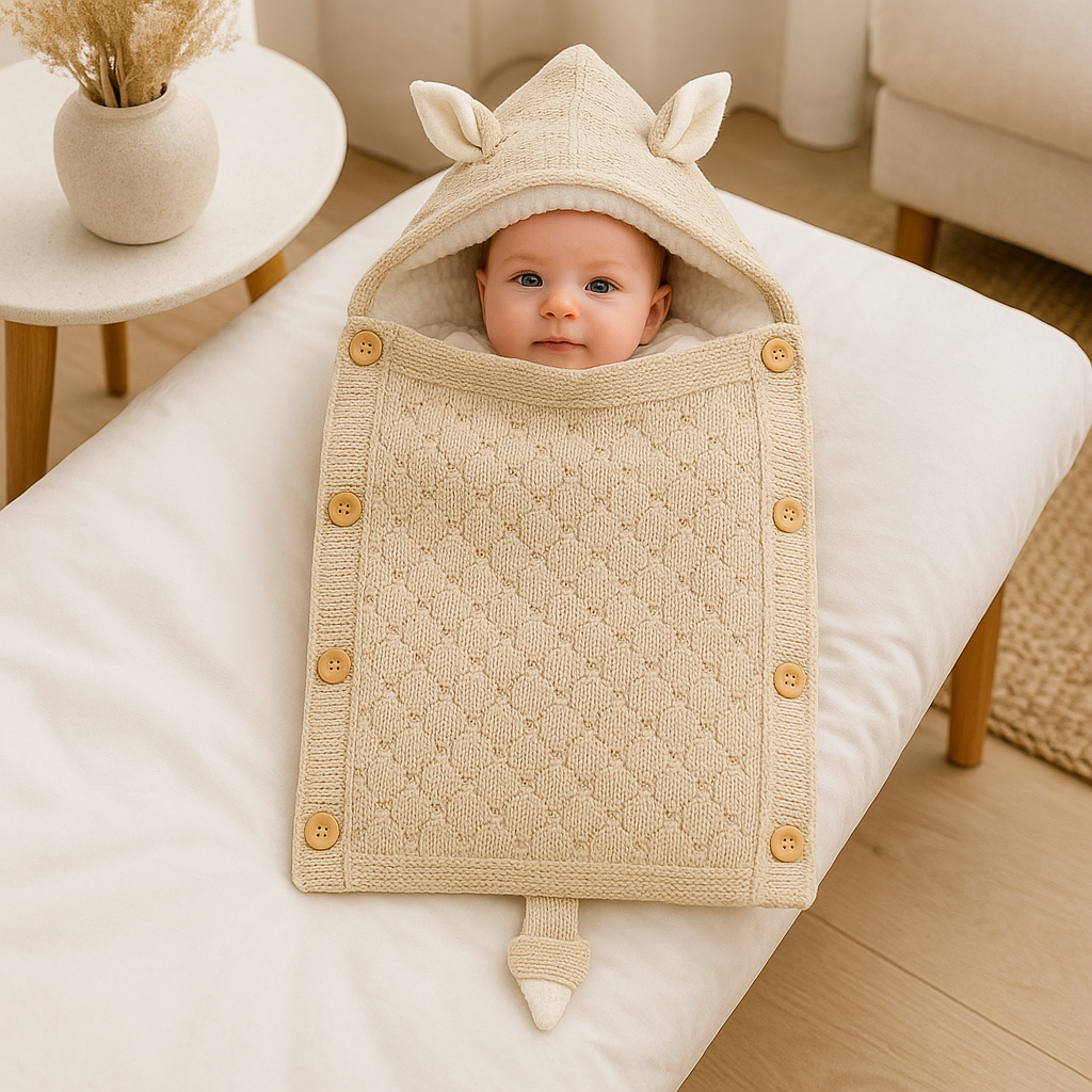Nid d'ange cosy beige pour bébé chaud et confortable offrant douceur et bien être
