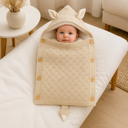 Nid d'ange cosy beige pour bébé chaud et confortable offrant douceur et bien être