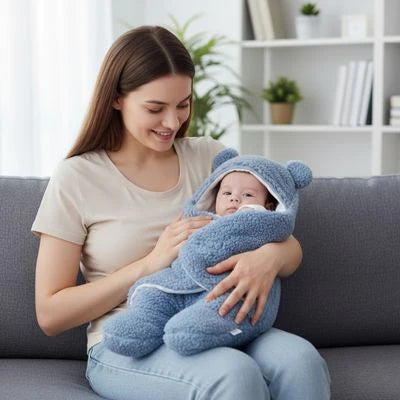 Nid d’ange bleu pour bébé et maman, cocon doux et confortable pour sorties et siestes