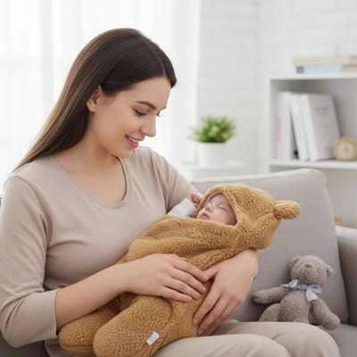 Nid d’ange marron pour bébé et maman, cocon doux et confortable pour sorties et siestes