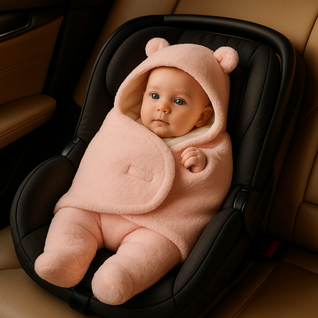 Nid d’ange rose, chaud et pratique, compatible siège auto, cocon confortable et sécurisé pour bébé