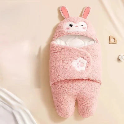 Nid d'ange rose motif lapin pour bébé, jambes écartées pour confort et chaleur