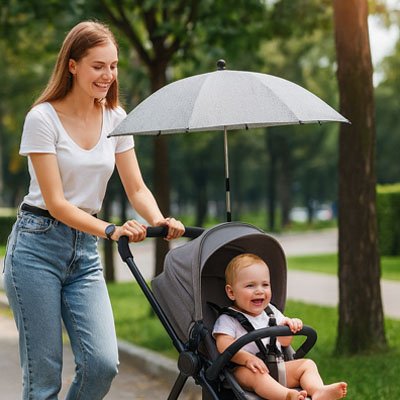 Ombrelle pour poussette réglable protection soleil