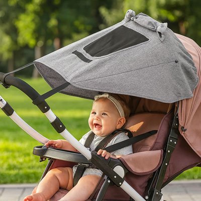 Par soleil pour poussette gris bebe confort et protection soleil
