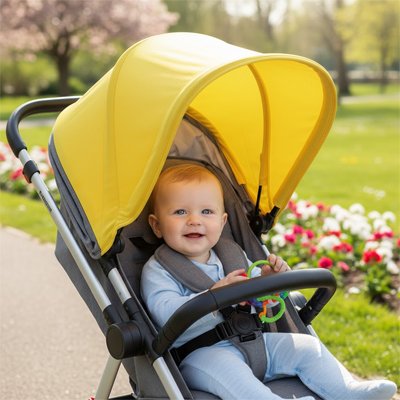 Par soleil pour poussette jaune protection UV bébé