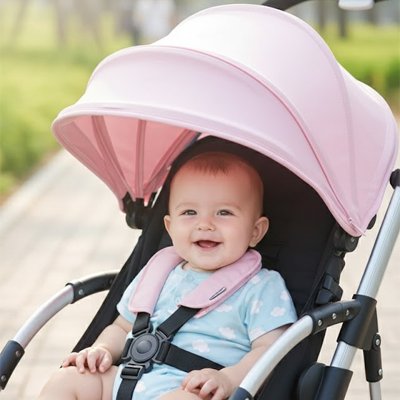 par soleil pour poussette rose léger et pratique
