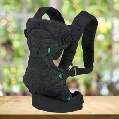 Porte bebe physiologique noir au design élégant, confortable et sécurisé