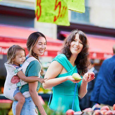 Porte bebe vert au design élégant, confortable et sécurisé pour bébé et parent