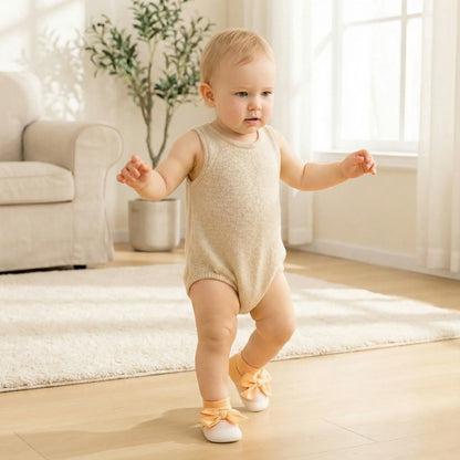 Petits premiers pas confortables avec une chaussure bebe fille