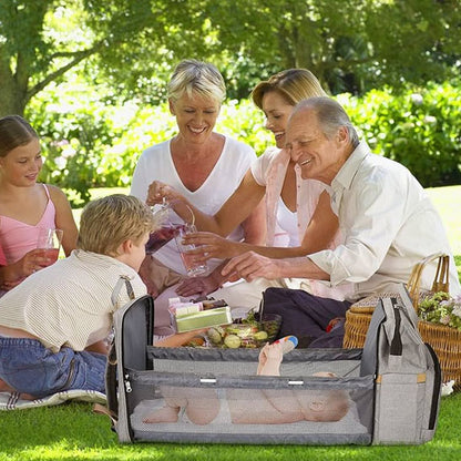 Sac à dos à langer avec lit nomade pratique et idéal pour les sorties en famille et les moments de détente