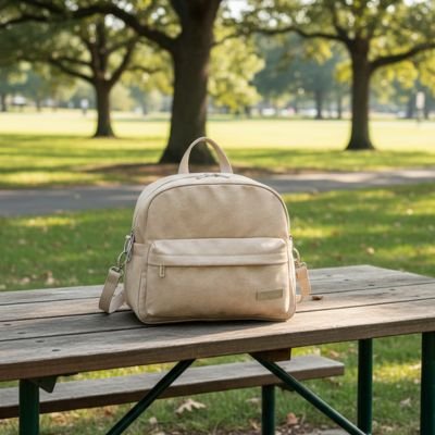 Sac a langer bebe luxe beige grand capacité