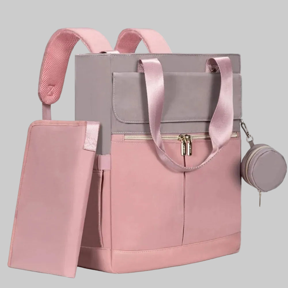 sac à langer bébé luxe rose design élégant grande capacité pour parents modernes