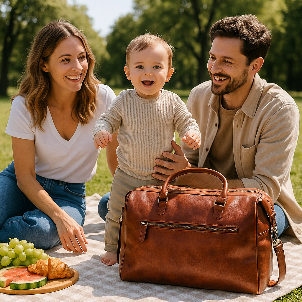 Sac à langer luxe idéal pour pique nique avec rangements pratiques
