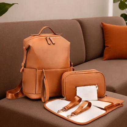 Sac à langer marron chic élégant et fonctionnel pour bébé