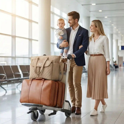 Sac à langer luxe pour voyages avec bébé, pratique et organisé pour déplacements en famille
