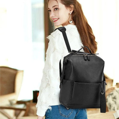 Sac à langer en cuir noir premium grande capacité