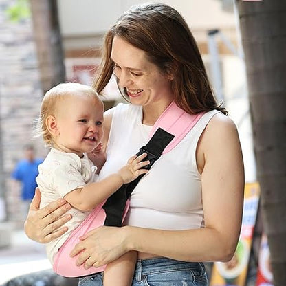 Sling bebe rose élégant, confortable et pratique pour le portage au quotidien