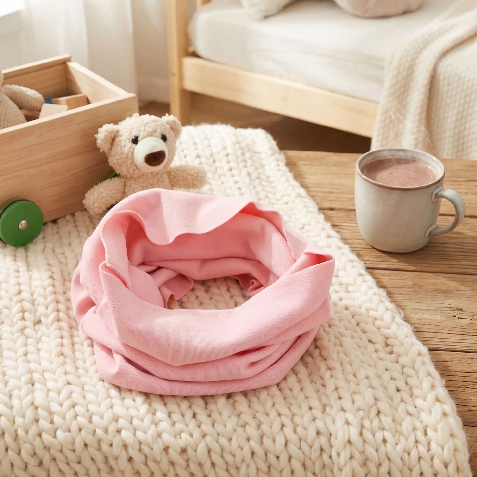 snood enfant rose élégant